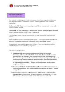 mercantiles. La Comunidad de Bienes existe cuando la propiedad