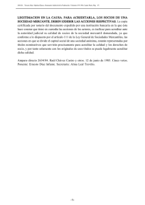 LEGITIMACION EN LA CAUSA. PARA ACREDITARLA, LOS