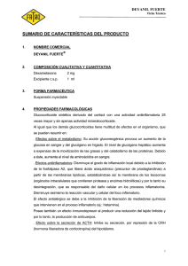 sumario de características del producto