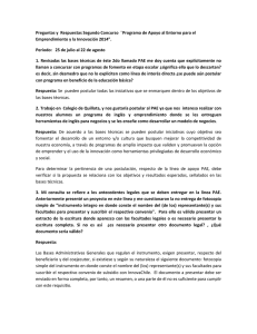Preguntas y Respuestas Segundo Concurso ¨Programa de Apoyo al