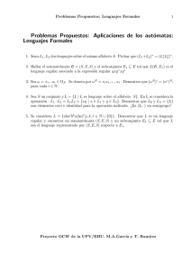Aplicaciones de los autómatas: Lenguajes Formales