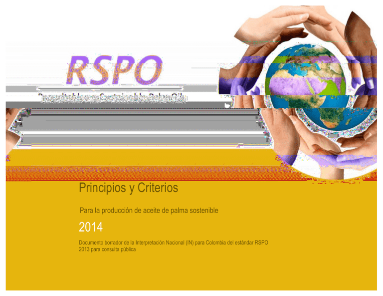 Principios Y Criterios De La RSPO Para La Producción De Aceite De