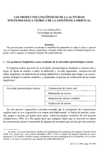 los productos lingüísticos de la actividad epistemológica