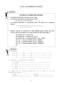 TEMA 1: LOS NÚMEROS NATURALES SISTEMA DE