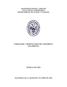 Fonología y Morfología del Poqomchi' Occidental - Tesis
