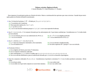 Órdenes, retículos, Álgebras de Boole