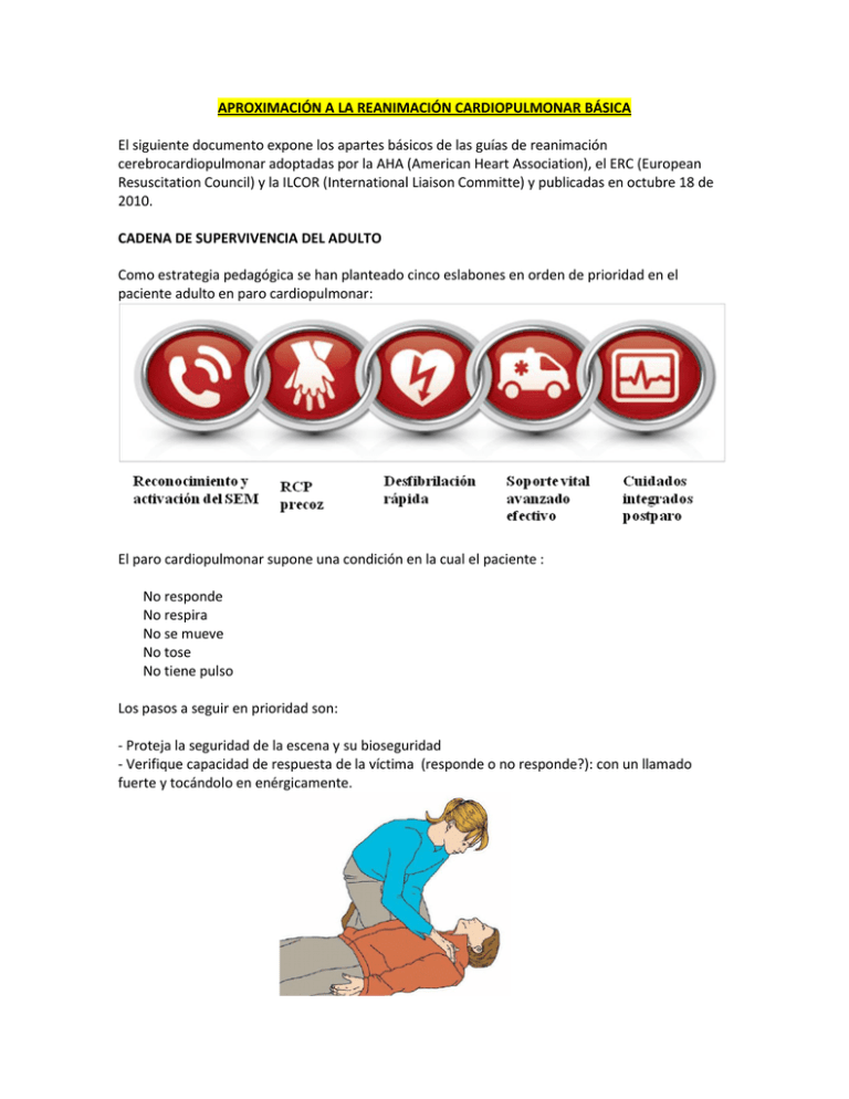 APROXIMACIÓN A LA REANIMACIÓN CARDIOPULMONAR