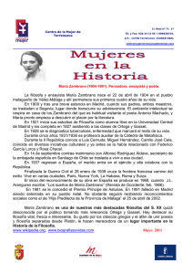 La filósofa y ensayista María Zambrano nace el 22 de abril de 1904