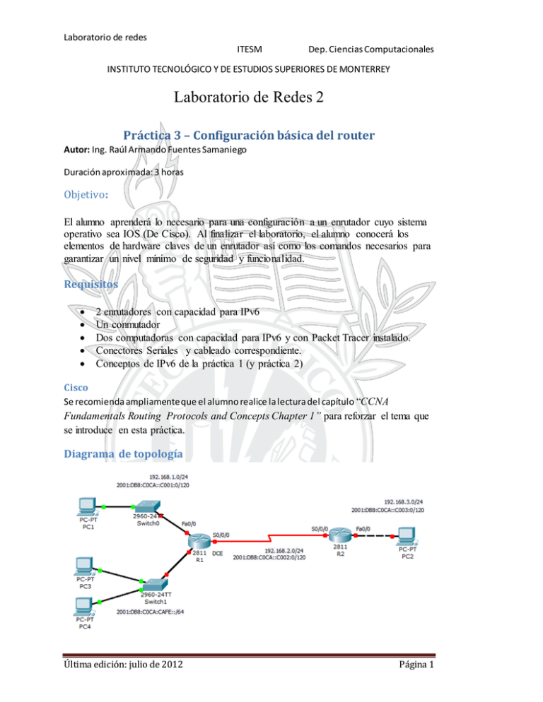 Práctica 3: Configuración Básica Del Router