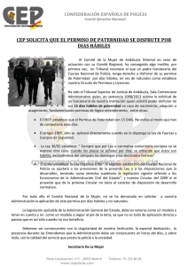 cep solicita que el permiso de paternidad se disfrute por dias hábiles