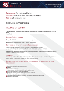 Resumen capacitación Trabajo en equipo