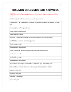 RESUMEN DE LOS MODELOS ATÓMICOS