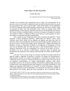1 Víctor Serge y los años sin perdón Claudio Albertani “Escribir a los
