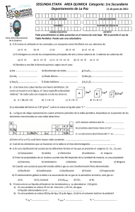 SEGUNDA ETAPA AREA QUIMICA Categoría: 1ro Secundaria