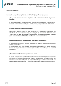 Intervención del organismo regulador de la actividad de