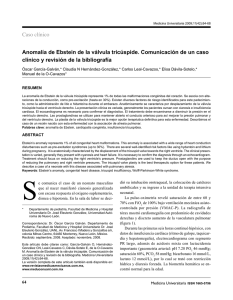 Anomalía de Ebstein de la válvula tricúspide. Comunicación de un