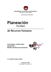 Planeación Estratégica de Recursos Humanos