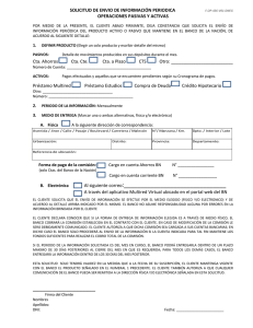 Solicitud de envio de información periodica