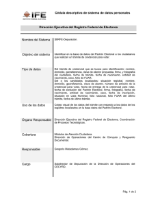 Cédula descriptiva de sistema de datos personales Dirección