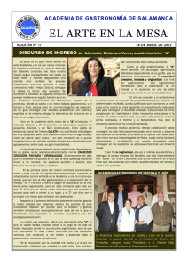 Boletín nº 17 - Academia de Gastronomía de Salamanca
