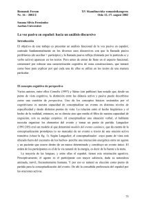 La voz pasiva en español: hacia un análisis discursivo