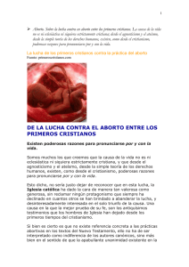 de la lucha contra el aborto entre los primeros cristianos