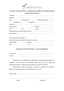 PLANILLA DE SOLICITUD AL PROGRAMA DE BECAS