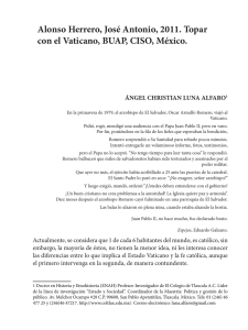 Alonso Herrero, José Antonio, 2011. Topar con el Vaticano, BUAP