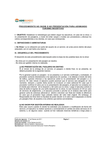 PROCEDIMIENTO NO SHOW O NO PRESENTACIÓN PARA