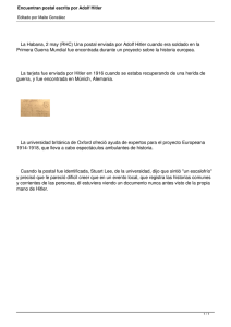 Encuentran postal escrita por Adolf Hitler