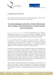 COMUNICADO DE PRENSA Una alianza estratégica entre LAQI y