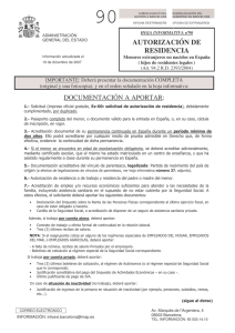 AUTORIZACIÓN DE RESIDENCIA