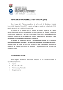 Reglamento Académico Institucional del IPEF Córdoba