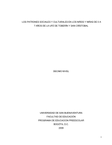 1 los patrones sociales y culturales en los niños y niñas de 0 a 7