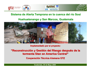 Sistema de Alerta Temprana en la cuenca del río Sosí