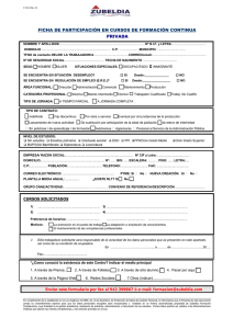 SOLICITUD DE PARTICIPACIÓN EN CURSOS DE FORMACIÓN