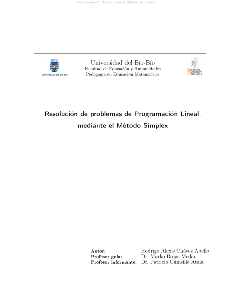 Resolución De Problemas De Programación Lineal, Mediante El