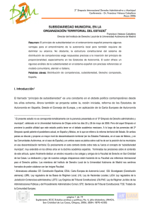 Subsidiariedad municipal en la organización territorial del estado
