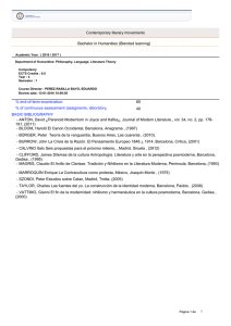 Contemporary literary movements Bachelor in Humanities (Blended