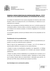 PONENCIA: NUEVAS DIRECTIVAS EN CONTRATACIÓN PÚBLICA