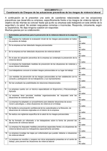 Cuestionario de Violencia Laboral: Chequeo Preventivo