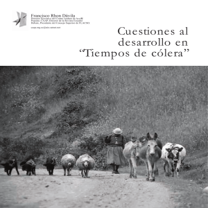 Cuestiones al desarrollo en “Tiempos de cólera”