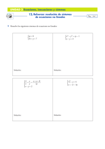 resolución de sistemas de ecuaciones no lineales