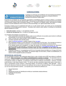 Convocatoria: Proceso Acreditación Bachillerato General Mexicano