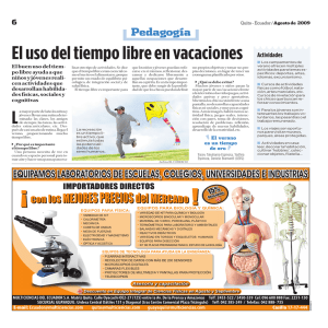 El uso del tiempo libre en vacaciones