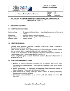 ENCARGADO (A) SISTEMA DE HIGIENE y SEGURIDAD y