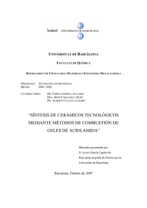 síntesis de cerámicos tecnológicos mediante métodos de