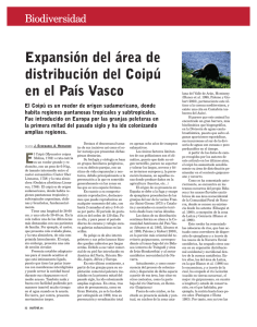 Expansión del área de distribución del Coipú en el País