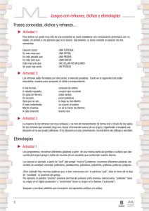 ACTIVIDAD 6C - Juegos con refranes, dichos y etimologias