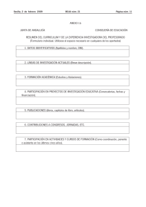 Formulario Currículum Profesorado Junta de Andalucía
